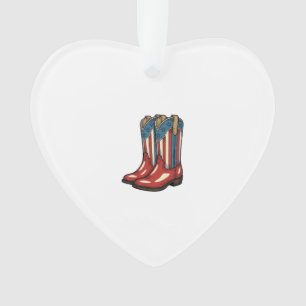 Vintage patriotische Cowgirl-Stiefel Western-Shirt Ornament