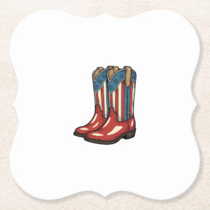 Vintage patriotische Cowgirl-Stiefel Western-Shirt Untersetzer