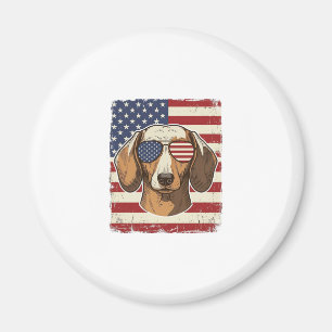 Vintage-patriotische Dackel-Flaggen-Sonnenbrille V Magnet