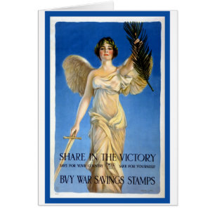 Vintage patriotische Engel-Frau, Kriegsanleihen ka