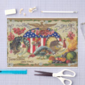 Vintage Patriotische Erntedank Grüße Seidenpapier (Handwerk)