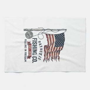 Vintage patriotische Fischerei-Flagge Vektor-Desig Geschirrtuch