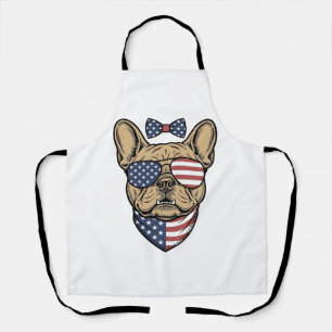 Vintage patriotische französische Bulldogge Vektor Schürze