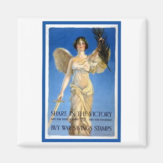 Vintage Patriotische Frau Engel, Kaufen Kriegsanle Magnet (Vorne)