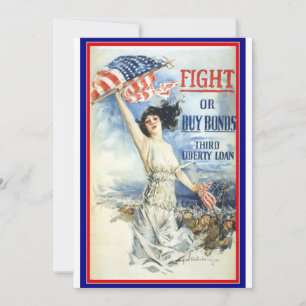 Vintage-patriotische Frau mit amerikanischer Flagg