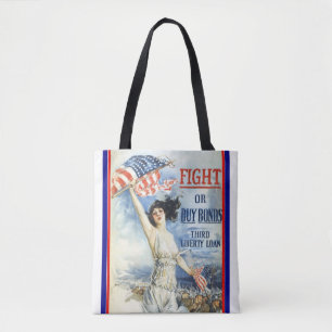 Vintage-patriotische Frau mit amerikanischer Flagg Tasche