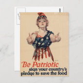 Vintage Patriotische Frau Postkarte (Vorne/Hinten)
