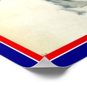 Vintage Patriotische Frau W. American Flag Poster (Ecke)