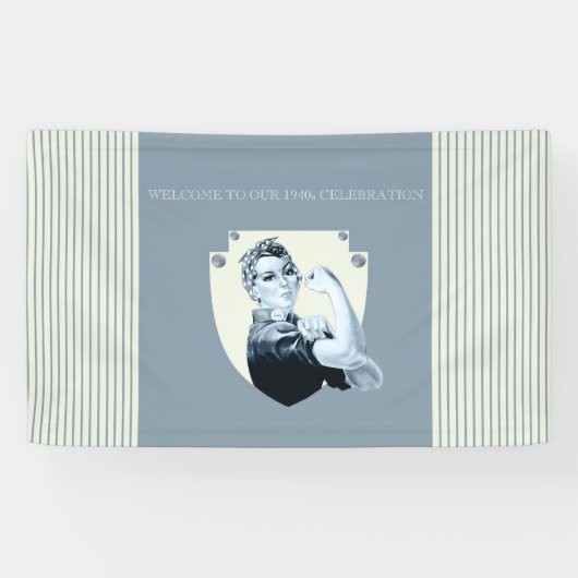 Vintage patriotische Frauenretro der 40er Jahre Banner (Horizontal)