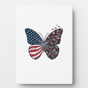 Vintage patriotische Friedensschmetterling-Vektor  Fotoplatte