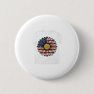 Vintage patriotische Gänseblümchen-Blumenvektorges Button