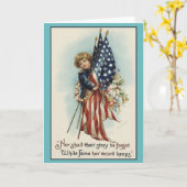 Vintage Patriotische Gedenkkarte Karte (Gelbe Blume)