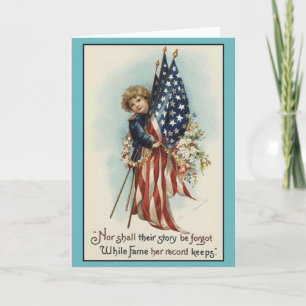 Vintage Patriotische Gedenkkarte Karte