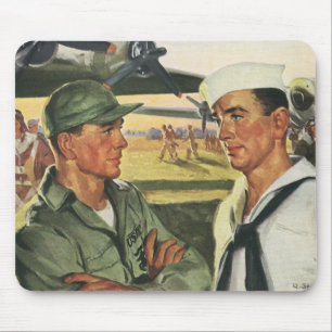 Vintage patriotische Helden, Militärangehörige in  Mousepad