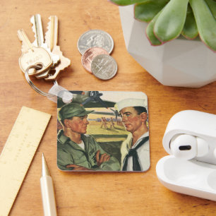 Vintage patriotische Helden, Militärangehörige in Schlüsselanhänger