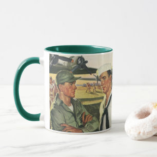 Vintage patriotische Helden, Militärangehörige in  Tasse