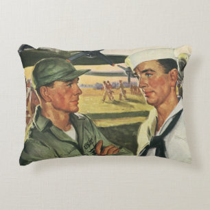 Vintage Patriotische Helden, Militäreinrichtungen  Dekokissen
