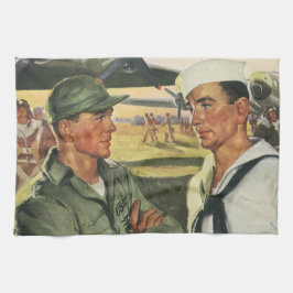 Vintage Patriotische Helden, Militäreinrichtungen  Geschirrtuch