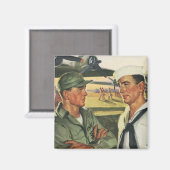 Vintage Patriotische Helden, Militäreinrichtungen  Magnet (Vorderseite/Rückseite)