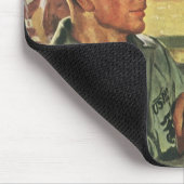 Vintage Patriotische Helden, Militäreinrichtungen  Mousepad (Ecke)