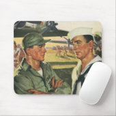 Vintage Patriotische Helden, Militäreinrichtungen  Mousepad (Mit Mouse)