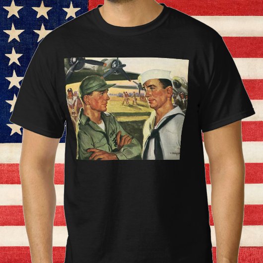 Vintage Patriotische Helden, Militäreinrichtungen T-Shirt