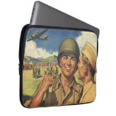 Vintage Patriotische Helden, Militärflugzeuge Männ Laptopschutzhülle (Vorne Rechts)