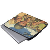 Vintage Patriotische Helden, Militärflugzeuge Männ Laptopschutzhülle (Vorne Knopf)