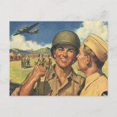 Vintage Patriotische Helden, Militärflugzeuge Männ Postkarte (Vorderseite)