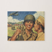 Vintage Patriotische Helden, Militärflugzeuge Männ Puzzle (Horizontal)