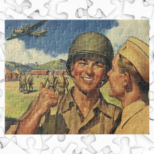 Vintage Patriotische Helden, Militärflugzeuge Männ Puzzle