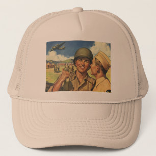 Vintage Patriotische Helden, Militärflugzeuge Männ Truckerkappe