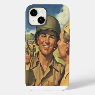 Vintage patriotische Helden, Militärflugzeugmänner iPhone Hülle