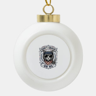 Vintage patriotische Katze Snack nicht auf mir  Keramik Kugel-Ornament