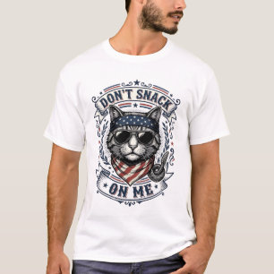 Vintage patriotische Katze Snack nicht auf mir T-Shirt