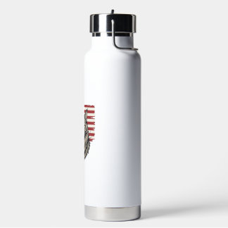 Vintage patriotische Katzenflagge Vektor-Shirt-Des Trinkflasche
