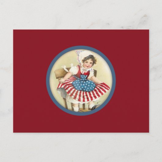 Vintage Patriotische Kinderpostkarte Postkarte (Vorderseite)