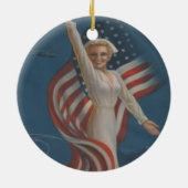 Vintage patriotische Krankenschwester der Keramikornament (Hinten)