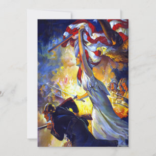 Vintage-patriotische Lady Liberty Amerikanische Fl