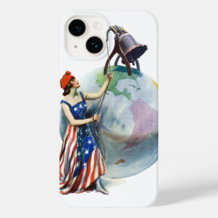 Vintage-patriotische Lady Liberty-Magazincover-Kun Case-Mate iPhone 14 Hülle