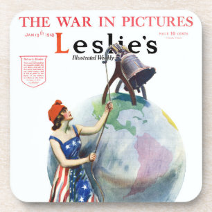 Vintage-patriotische Lady Liberty-Magazincover-Kun Getränkeuntersetzer