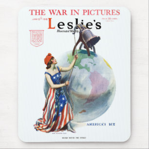 Vintage-patriotische Lady Liberty-Magazincover-Kun Mousepad