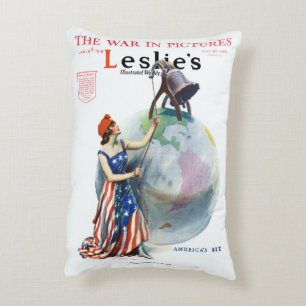 Vintage Patriotische Lady Liberty Magazine Cover A Dekokissen