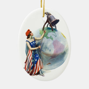 Vintage Patriotische Lady Liberty Magazine Cover A Keramik Ornament