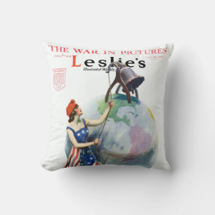 Vintage Patriotische Lady Liberty Magazine Cover A Kissen