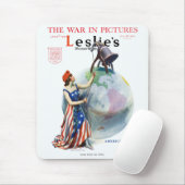 Vintage Patriotische Lady Liberty Magazine Cover A Mousepad (Mit Mouse)