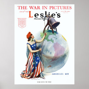 Vintage Patriotische Lady Liberty Magazine Cover A Poster