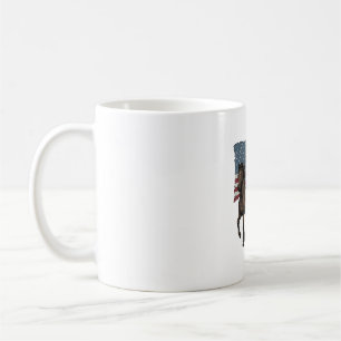 Vintage patriotische laufende Pferde Vektordesign_ Kaffeetasse