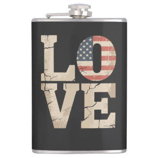 Vintage patriotische LIEBE - beängstigende amerika Flachmann