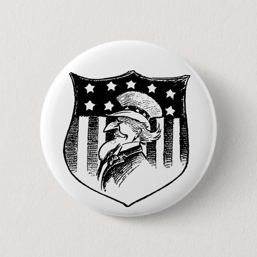 Vintage Patriotische Onkel Sam und amerikanische F Button (Vorderseite)